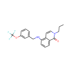 CCCn1ccc2c(NCc3cccc(OC(F)(F)F)c3)cccc2c1=O ZINC000169329913