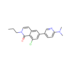 CCCn1ccc2cc(-c3ccc(N(C)C)nc3)cc(Cl)c2c1=O ZINC000066076561