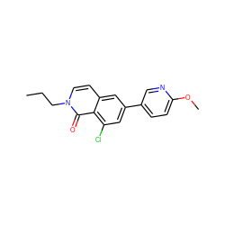 CCCn1ccc2cc(-c3ccc(OC)nc3)cc(Cl)c2c1=O ZINC000066074068