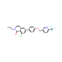 CCCn1ccc2cc(-c3ccc(OCc4ccc(C(F)(F)F)nc4)cc3)cc(Cl)c2c1=O ZINC000066074572