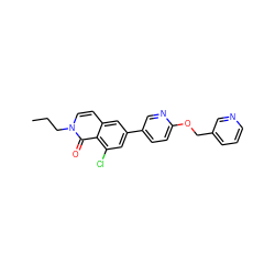 CCCn1ccc2cc(-c3ccc(OCc4cccnc4)nc3)cc(Cl)c2c1=O ZINC000066101506