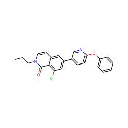 CCCn1ccc2cc(-c3ccc(Oc4ccccc4)nc3)cc(Cl)c2c1=O ZINC000066074069