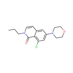 CCCn1ccc2cc(N3CCOCC3)cc(Cl)c2c1=O ZINC000066074188