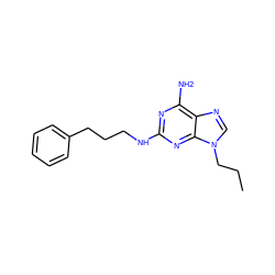 CCCn1cnc2c(N)nc(NCCCc3ccccc3)nc21 ZINC000147650189