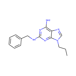 CCCn1cnc2c(N)nc(NCc3ccccc3)nc21 ZINC000653807540