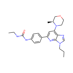 CCCn1cnc2c(N3CCOC[C@@H]3C)cc(-c3ccc(NC(=O)NCC)cc3)nc21 ZINC001772630711