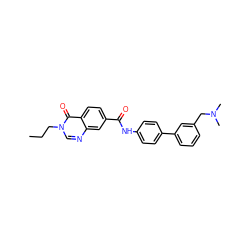 CCCn1cnc2cc(C(=O)Nc3ccc(-c4cccc(CN(C)C)c4)cc3)ccc2c1=O ZINC000045302485