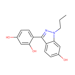 CCCn1nc(-c2ccc(O)cc2O)c2ccc(O)cc21 ZINC000013586325