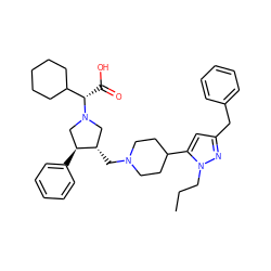 CCCn1nc(Cc2ccccc2)cc1C1CCN(C[C@H]2CN([C@@H](C(=O)O)C3CCCCC3)C[C@@H]2c2ccccc2)CC1 ZINC000028010415