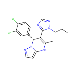 CCCn1ncnc1C1=C(C)Nc2ccnn2[C@@H]1c1ccc(Cl)c(Cl)c1 ZINC000101668743