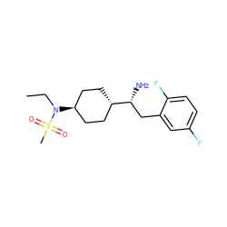 CCN([C@H]1CC[C@H]([C@H](N)Cc2cc(F)ccc2F)CC1)S(C)(=O)=O ZINC000254016255