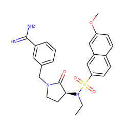 CCN([C@H]1CCN(Cc2cccc(C(=N)N)c2)C1=O)S(=O)(=O)c1ccc2ccc(OC)cc2c1 ZINC000013800278