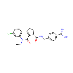 CCN(C(=O)C1=CCC[C@@H]1C(=O)NCc1ccc(C(=N)N)cc1)c1cccc(Cl)c1 ZINC000013493913