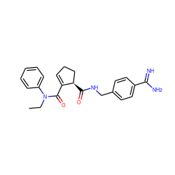 CCN(C(=O)C1=CCC[C@H]1C(=O)NCc1ccc(C(=N)N)cc1)c1ccccc1 ZINC000013493905