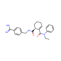 CCN(C(=O)C1=CCCC[C@@H]1C(=O)NCc1ccc(C(=N)N)cc1)c1ccccc1 ZINC000013493956