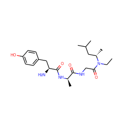 CCN(C(=O)CNC(=O)[C@@H](C)NC(=O)[C@@H](N)Cc1ccc(O)cc1)[C@@H](C)CC(C)C ZINC000027213221