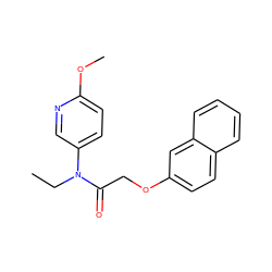 CCN(C(=O)COc1ccc2ccccc2c1)c1ccc(OC)nc1 ZINC000049067103