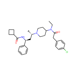 CCN(C(=O)Cc1ccc(Cl)cc1)C1CCN([C@@H](C)C[C@H](NC(=O)C2CCC2)c2ccccc2)CC1 ZINC000040393271