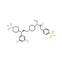 CCN(C(=O)Cc1ccc(S(C)(=O)=O)cc1)C1CCN(CC[C@@H](c2cc(Cl)cc(Cl)c2)C2CCN(S(C)(=O)=O)CC2)CC1 ZINC000082178775