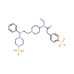 CCN(C(=O)Cc1ccc(S(C)(=O)=O)cc1)C1CCN(CC[C@@H](c2ccccc2)N2CCN(S(C)(=O)=O)CC2)CC1 ZINC000073280290