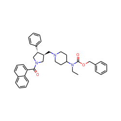 CCN(C(=O)OCc1ccccc1)C1CCN(C[C@H]2CN(C(=O)c3cccc4ccccc34)C[C@@H]2c2ccccc2)CC1 ZINC000026659476