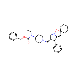 CCN(C(=O)OCc1ccccc1)C1CCN(C[C@H]2CN3OC4(CCCCC4)C[C@H]3[C@@H]2c2ccccc2)CC1 ZINC000027740867