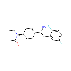 CCN(C(C)=O)[C@H]1CC[C@H]([C@H](N)Cc2cc(F)ccc2F)CC1 ZINC000261104009