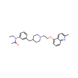 CCN(C(C)=O)c1cccc(CC2CCN(CCOc3cccc4nc(C)ccc34)CC2)c1 ZINC000040974591