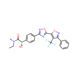 CCN(C)C(=O)[C@@H](O)c1ccc(-c2noc(-c3onc(-c4ccccc4)c3C(F)(F)F)n2)cc1 ZINC000167575408