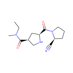 CCN(C)C(=O)[C@@H]1CN[C@H](C(=O)N2CCC[C@H]2C#N)C1 ZINC000028816266