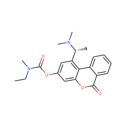 CCN(C)C(=O)Oc1cc([C@@H](C)N(C)C)c2c(c1)oc(=O)c1ccccc12 ZINC000220085542