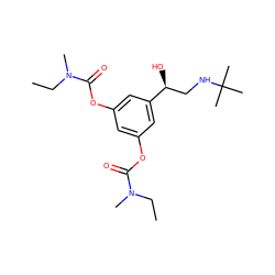 CCN(C)C(=O)Oc1cc(OC(=O)N(C)CC)cc([C@@H](O)CNC(C)(C)C)c1 ZINC001772620389