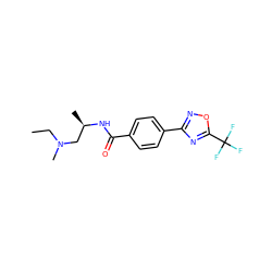 CCN(C)C[C@@H](C)NC(=O)c1ccc(-c2noc(C(F)(F)F)n2)cc1 ZINC000142959465