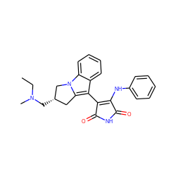 CCN(C)C[C@H]1Cc2c(C3=C(Nc4ccccc4)C(=O)NC3=O)c3ccccc3n2C1 ZINC000103223821