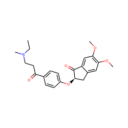 CCN(C)CCC(=O)c1ccc(O[C@@H]2Cc3cc(OC)c(OC)cc3C2=O)cc1 ZINC000040846608