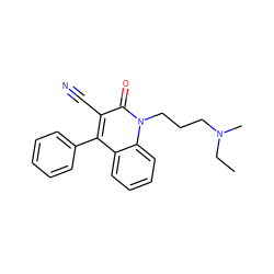 CCN(C)CCCn1c(=O)c(C#N)c(-c2ccccc2)c2ccccc21 ZINC000095590179