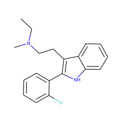 CCN(C)CCc1c(-c2ccccc2F)[nH]c2ccccc12 ZINC000026580256