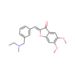 CCN(C)Cc1cccc(/C=C2\Oc3cc(OC)c(OC)cc3C2=O)c1 ZINC000040872524