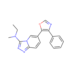 CCN(C)c1nnc2ccc(-c3ocnc3-c3ccccc3)cn12 ZINC000014961240