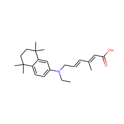 CCN(C/C=C/C(C)=C/C(=O)O)c1ccc2c(c1)C(C)(C)CCC2(C)C ZINC000036242004