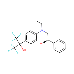 CCN(C[C@H](O)c1ccccc1)c1ccc(C(O)(C(F)(F)F)C(F)(F)F)cc1 ZINC000035826847