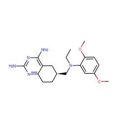 CCN(C[C@H]1CCc2nc(N)nc(N)c2C1)c1cc(OC)ccc1OC ZINC000003814888