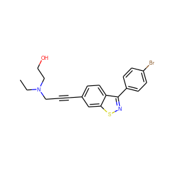 CCN(CC#Cc1ccc2c(-c3ccc(Br)cc3)nsc2c1)CCO ZINC000040421045