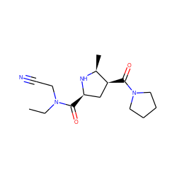 CCN(CC#N)C(=O)[C@@H]1C[C@H](C(=O)N2CCCC2)[C@H](C)N1 ZINC000029064333