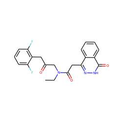 CCN(CC(=O)Cc1c(F)cccc1F)C(=O)Cc1n[nH]c(=O)c2ccccc12 ZINC000103230311