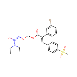 CCN(CC)/[N+]([O-])=N\OCOC(=O)/C(=C/c1ccc(S(C)(=O)=O)cc1)c1cccc(Br)c1 ZINC000028872657