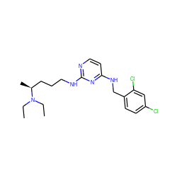 CCN(CC)[C@@H](C)CCCNc1nccc(NCc2ccc(Cl)cc2Cl)n1 ZINC000028817861