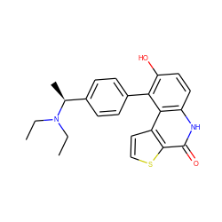 CCN(CC)[C@@H](C)c1ccc(-c2c(O)ccc3[nH]c(=O)c4sccc4c23)cc1 ZINC000149857906