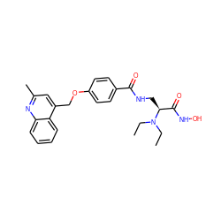 CCN(CC)[C@@H](CNC(=O)c1ccc(OCc2cc(C)nc3ccccc23)cc1)C(=O)NO ZINC000116372115