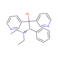 CCN(CC)[C@@H](c1ccccc1)C(O)(c1cccnc1)c1cccnc1 ZINC000049126190